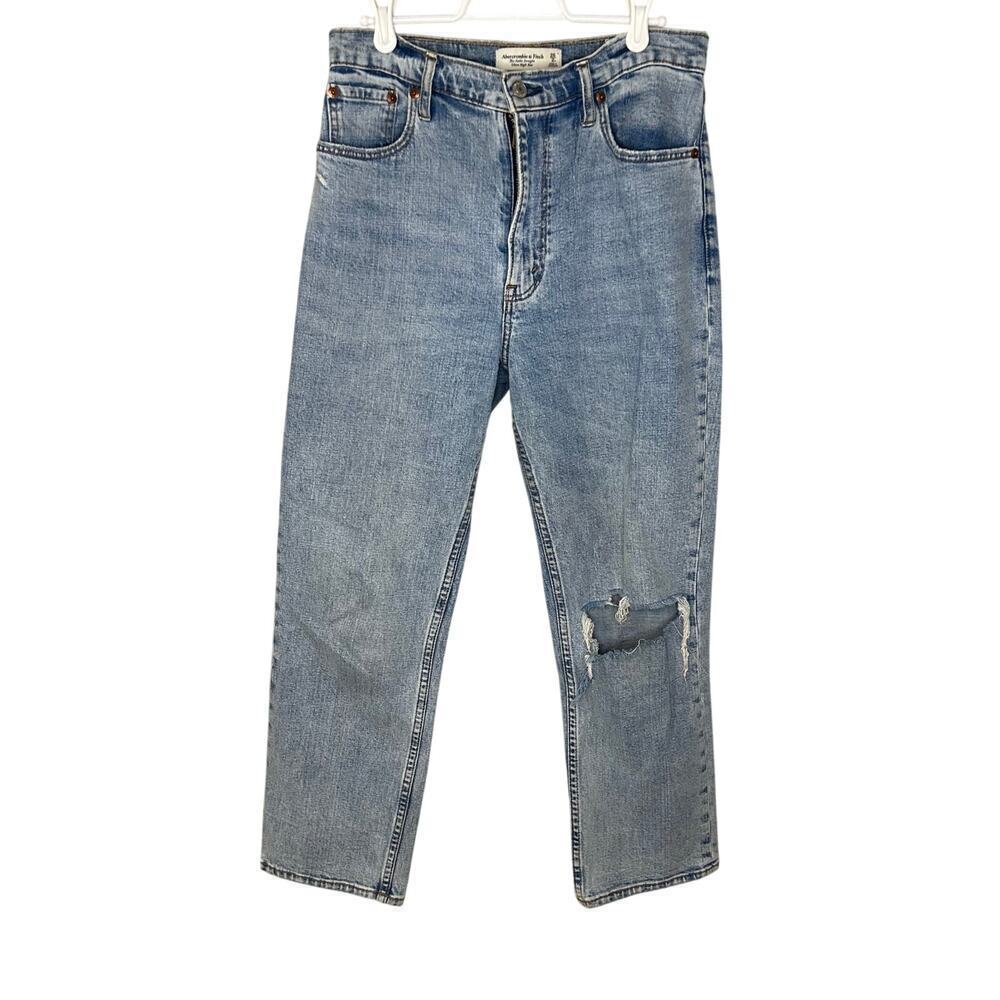 Abercrombie & Fitch distressed the ankle straight ultra high rise jeans size 26R